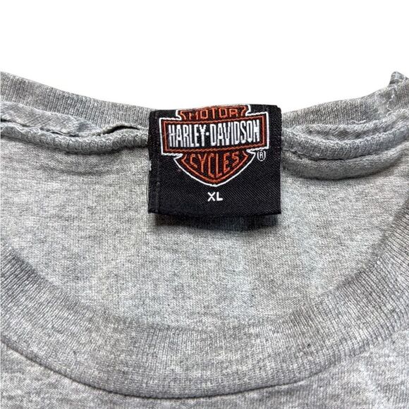Y2K Harley Davidson Eagle Tshirt Gray XL Troy NY Brunswick - Picture 4 of 8